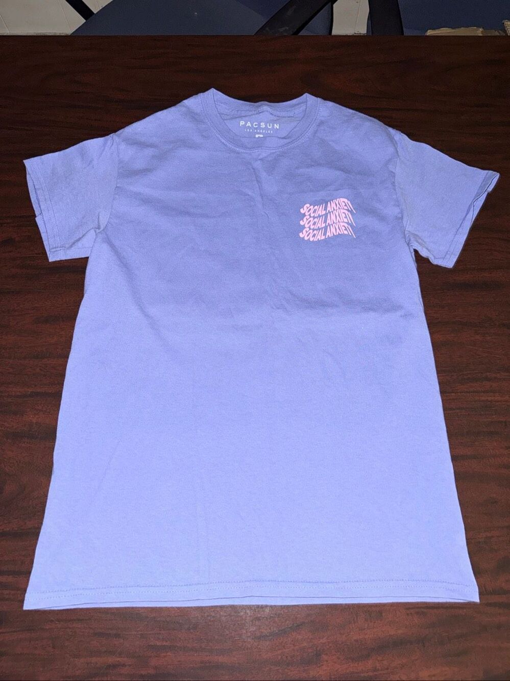 Pacsun Social Anxiety Graphic Short Sleeve Purple Tee Size Small